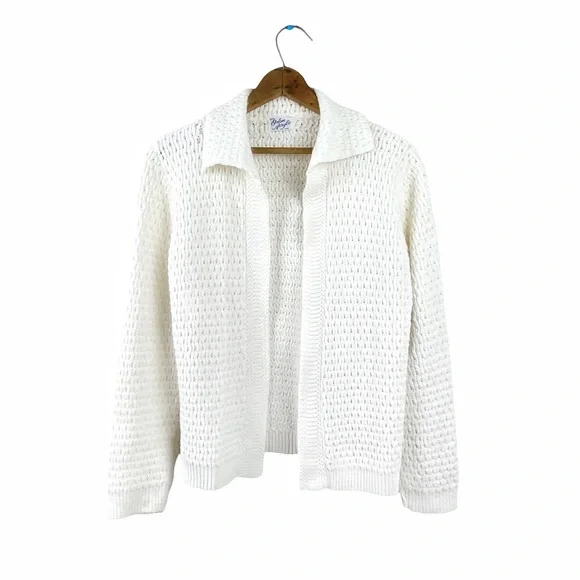 トップス 50s 60s virgin orlon acrylic cardigan Sweaters | 6s Vintage 100 Orlon Acrylic Knit Cardigan Winter White